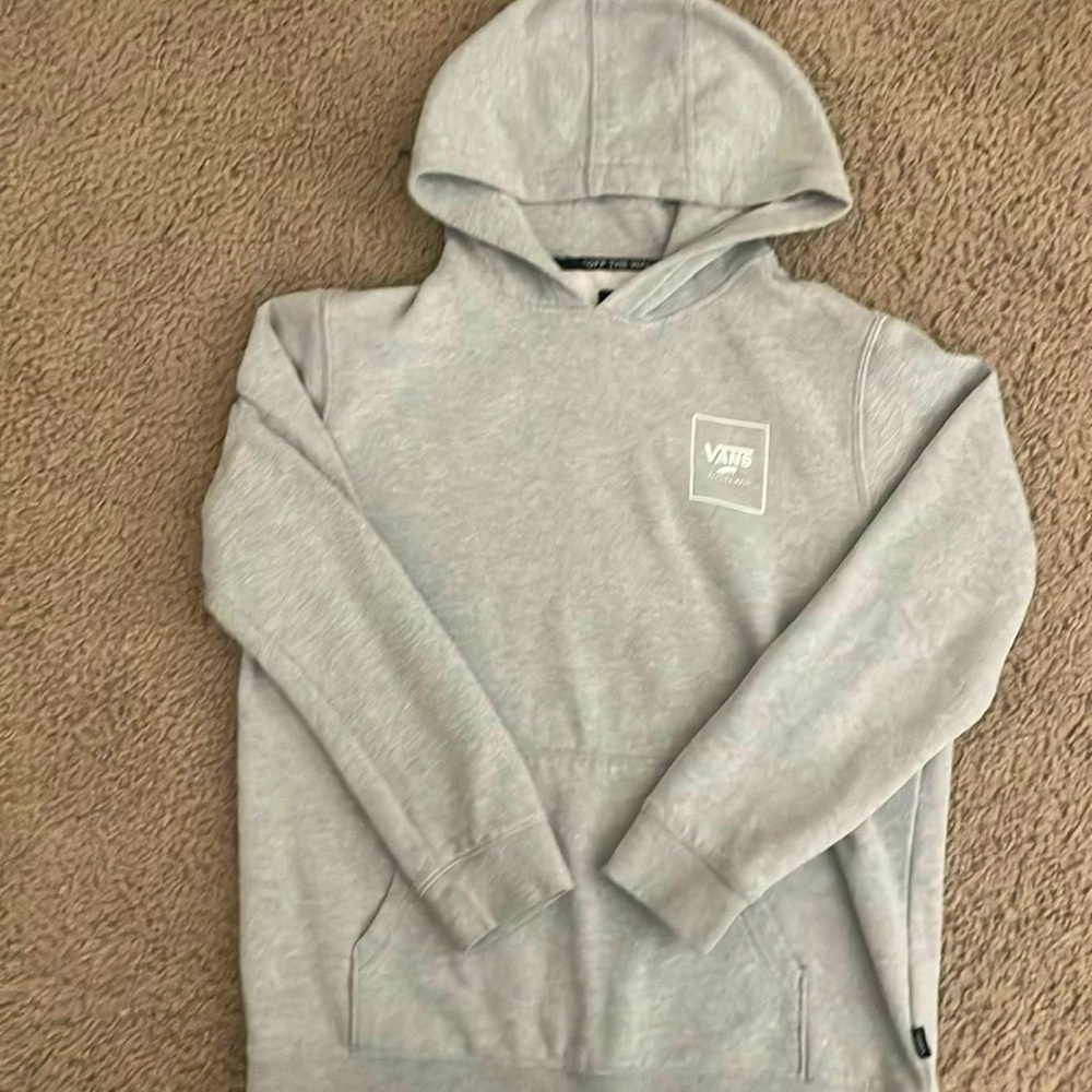 Silver Vans hoodie| Size L Boys| Vans Print box hoodie